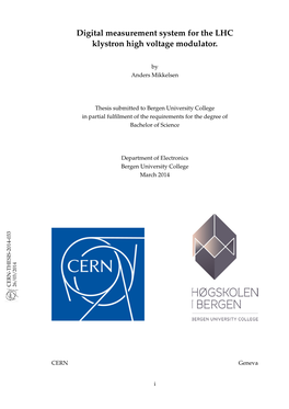 Digital Measurement System for the LHC Klystron High Voltage Modulator