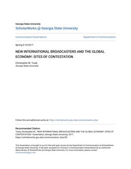 New International Broadcasters and the Global Economy: Sites of Contestation