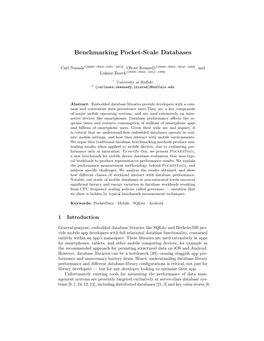 Benchmarking Pocket-Scale Databases