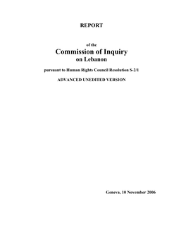 Commission of Inquiry on Lebanon Pursuant to Human Rights Council Resolution S-2/1