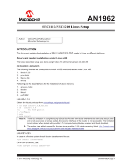 AN1962 SEC1110/SEC1210 Linux Setup