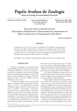 ABSTRACT an Updated List of the Types of 57 Species of Fulcidacini