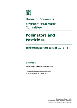 Pollinators and Pesticides