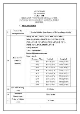 Annexure-Brief Summary of Project