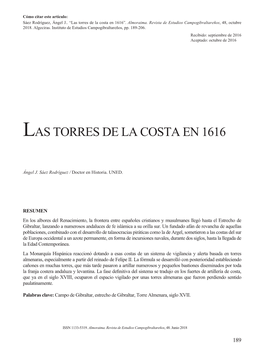 Las Torres De La Costa En 1616”