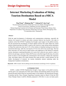 Internet Marketing Evaluation of Skiing Tourism Destination Based on Emica Model