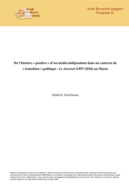 De L'histoire « Positive » D'un Média Indépendant Dans Un Contexte De