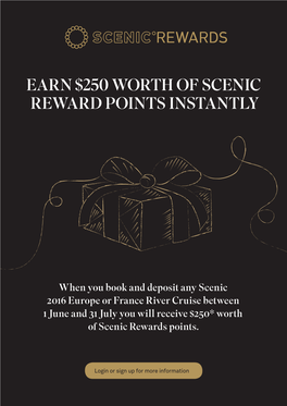 Earn $250 Worth of Scenic Reward Points Instantly