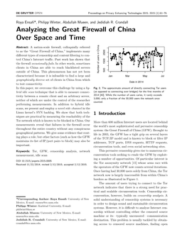 Analyzing the Great Firewall of China Over Space and Time