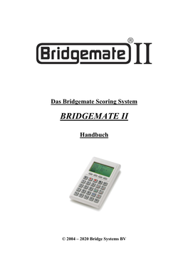 Bridgemate II Handbuch