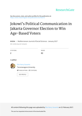 Jokowi's Political Communication in Jakarta