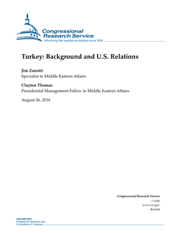 Turkey: Background and U.S