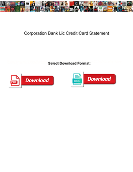 Corporation Bank Lic Credit Card Statement