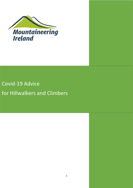 Covid-19 Advice for Hillwalkers and Climbers