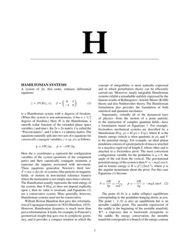 Hamiltonian Systems