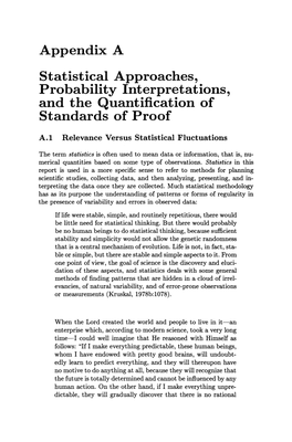 Appendix a Statistical Approaches, Probability Interpretations, and the Quantification of Standards of Proof