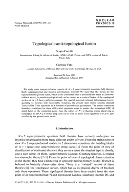 Topological—Anti-Topological Fusion