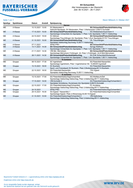 SV Ochsenfeld Alle Vereinsspiele in Der Übersicht Zeit: 23.07.2021