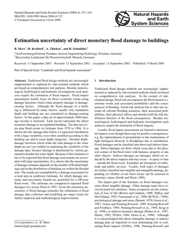 Estimation Uncertainty of Direct Monetary Flood Damage to Buildings
