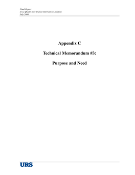 TM #3 Purpose & Need Revised February 2006