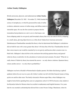 Arthur Stanley Eddington