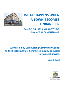 What Happens When a Town Becomes Unbanked? Bank Closures and Access to Finance in Cambuslang