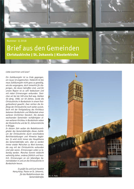 Brief Aus Den Gemeinden Christuskirche | St