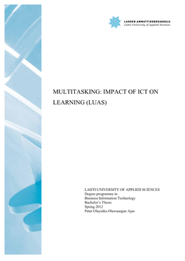 Multitasking: Impact of Ict on Learning (Luas)