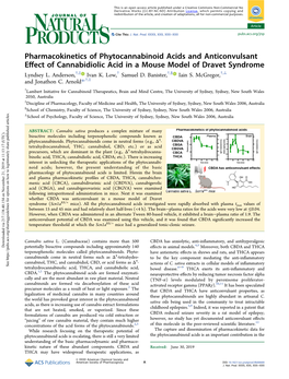 Pharmacokinetics of Phytocannabinoid Acids and Anticonvulsant Effect of Cannabidiolic Acid in a Mouse Model of Dravet Syndrome