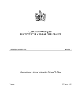 Commission of Inquiry Respecting the Muskrat Falls Project