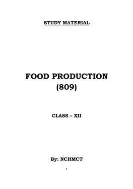 Food Production (809)