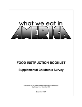 Food Instruction Booklet