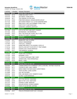 Schedule Quickprint TKRN-FM