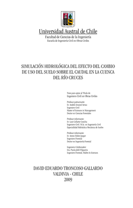 Universidad Austral De Chile Facultad De Ciencias De La Ingeniería Escuela De Ingeniería Civil En Obras Civiles