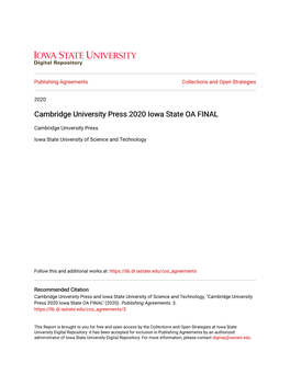 Cambridge University Press 2020 Iowa State OA FINAL