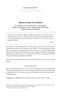 Adivasi Songs from Odisha M.V