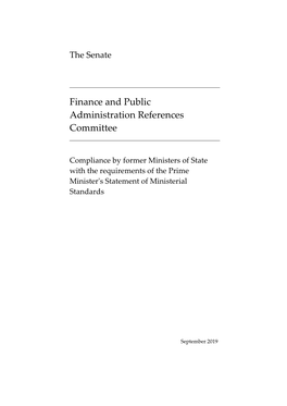 Compliance by Former Ministers of State with the Requirements of the Prime Minister's Statement of Ministerial Standards