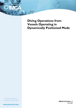 IMCA D010 Diving Operations from DP Vessels