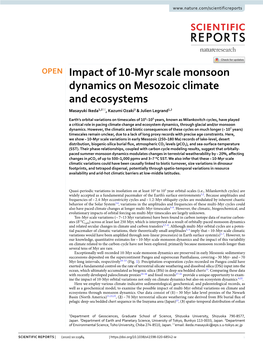 Impact of 10-Myr Scale Monsoon Dynamics on Mesozoic Climate And