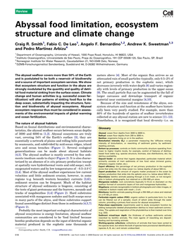 Abyssal Food Limitation, Ecosystem Structure and Climate Change