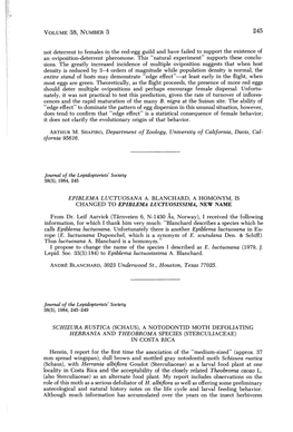 A Notodontid Moth Defoliating Herrania and Theobroma Species (Sterculiaceae) in Cost a Rica