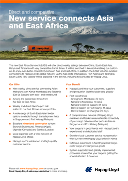 New Service Connects Asia and East Africa