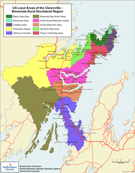 CA Local Areas of the Clarenville - Bonavista Rural Secretariat Region