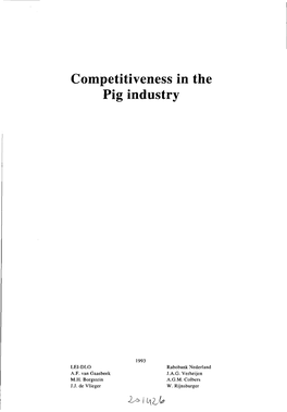 Competitiveness in the Pig Industry