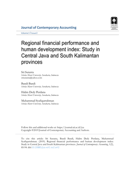 Regional Financial Performance and Human Development Index: Study in Central Java and South Kalimantan Provinces