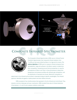 CIRS) Was an Infrared Fourier Transform Spectrometer That Measured Infrared Radiation from 7-1,000 Μm That Was Emitted by Saturn, Its Rings and Its Moons