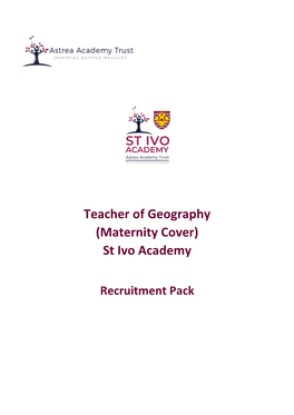 Teacher of Geography (Maternity Cover) St Ivo Academy