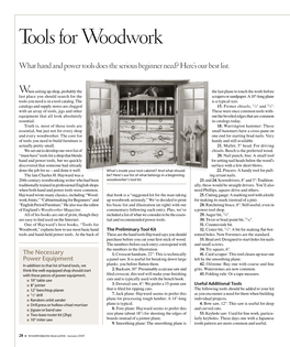 Tools for Woodwork