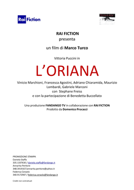 RAI FICTION Presenta Un Film Di Marco Turco