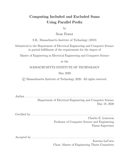 Computing Included and Excluded Sums Using Parallel Prefix